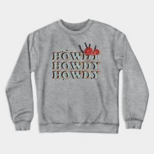 Vintage Howdy Rodeo Western Country Floral Design Crewneck Sweatshirt